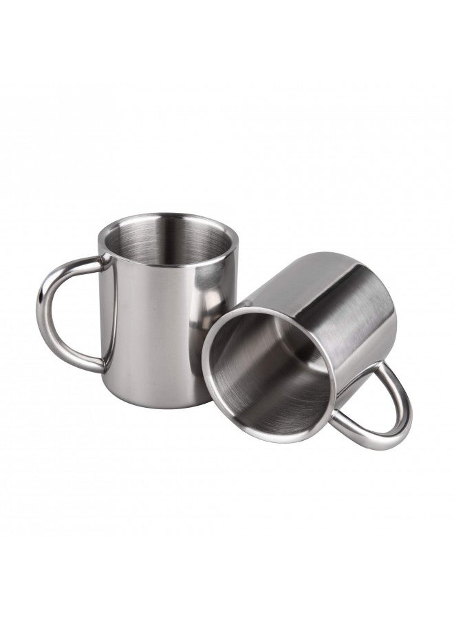 IMEEA Unbreakable Mugs for Kids Double Walled Camping Coffee Mugs 7.5oz/220ml Stainless Steel Mug with Handle, Set of 2 - Image 1