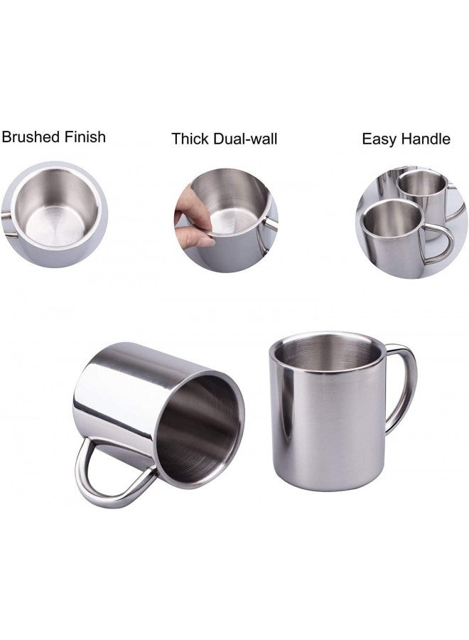 IMEEA Unbreakable Mugs for Kids Double Walled Camping Coffee Mugs 7.5oz/220ml Stainless Steel Mug with Handle, Set of 2 - Image 4