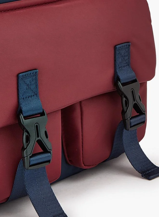 Lee Cooper NAVY Solid Textile Backpack With Adjustable Straps for Women | Best Price UAE