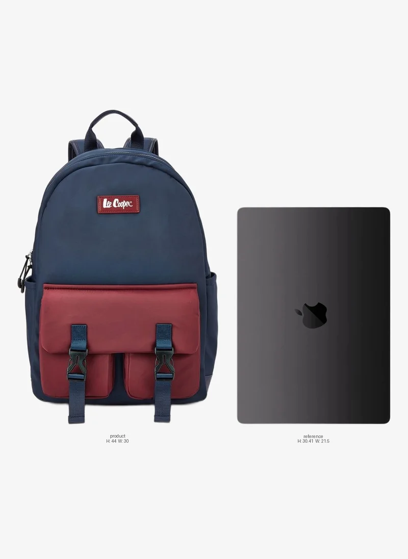 Lee Cooper NAVY Solid Textile Backpack With Adjustable Straps for Women | Best Price UAE