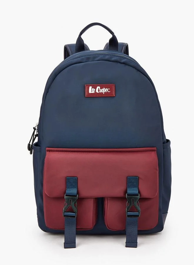 Solid Textile Backpack With Adjustable Straps