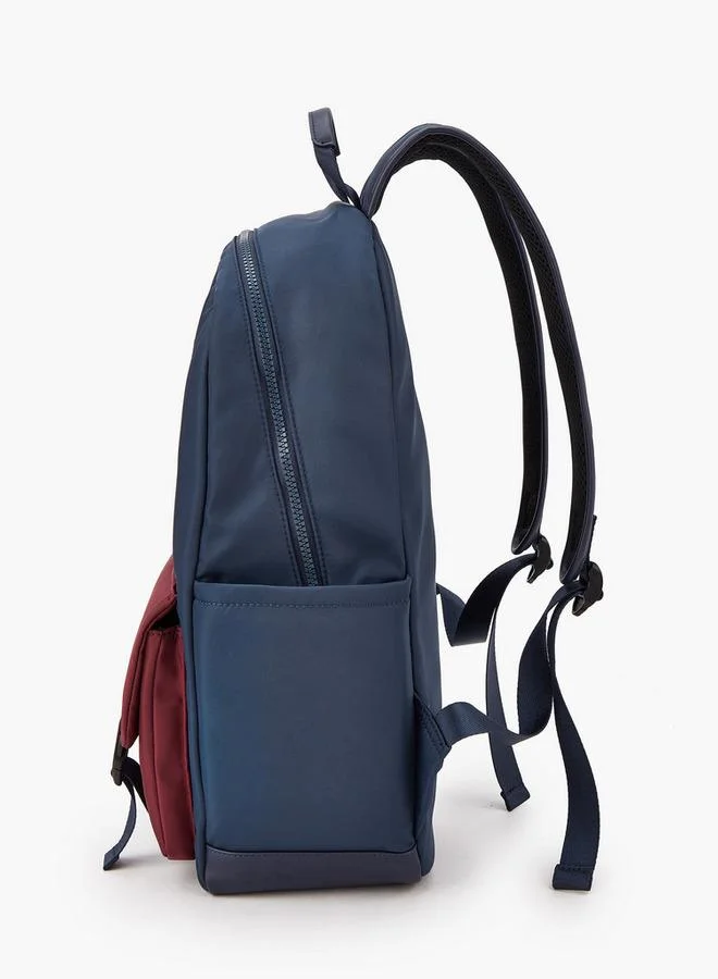 Lee Cooper NAVY Solid Textile Backpack With Adjustable Straps for Women | Best Price UAE