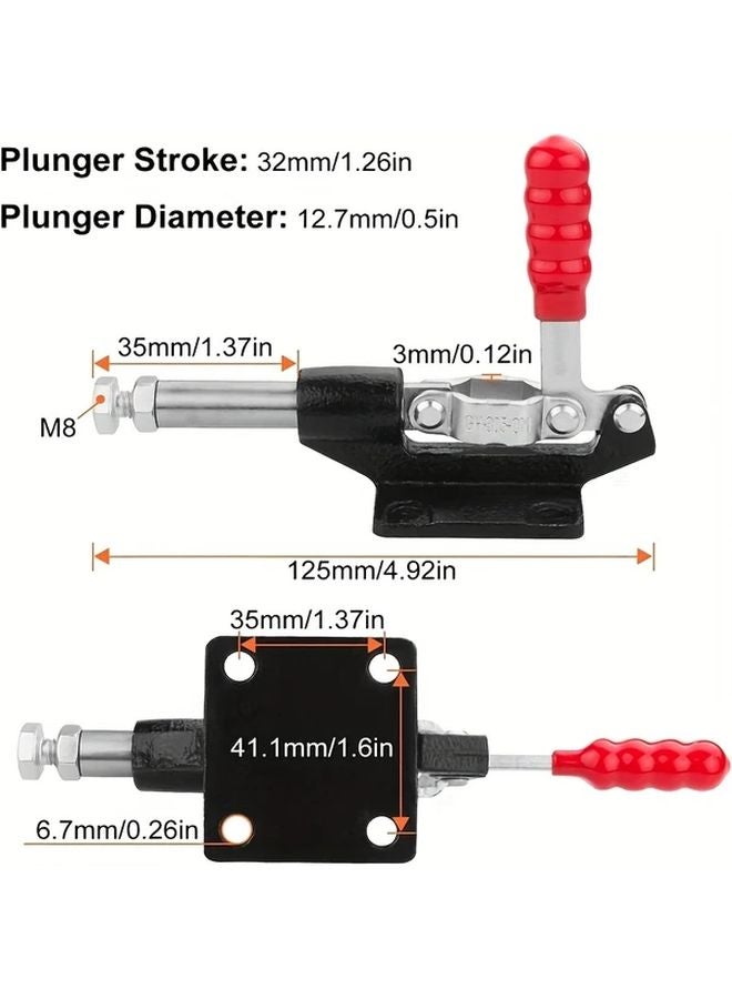 2pcs Heavy Duty Adjustable Push Pull Toggle Clamps Quick Release 500Lbs Capacity - Image 3