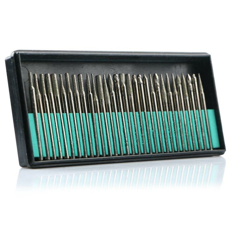 nitya 30PCS Diamond Coated Burr Grinding Head Shank 3mm Fits Rotary Tool Kit for electric grinding machine, engraving machine, electric machinery supporting assembly.  - Image 3