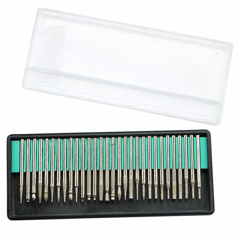 nitya 30PCS Diamond Coated Burr Grinding Head Shank 3mm Fits Rotary Tool Kit for electric grinding machine, engraving machine, electric machinery supporting assembly.  - Image 4