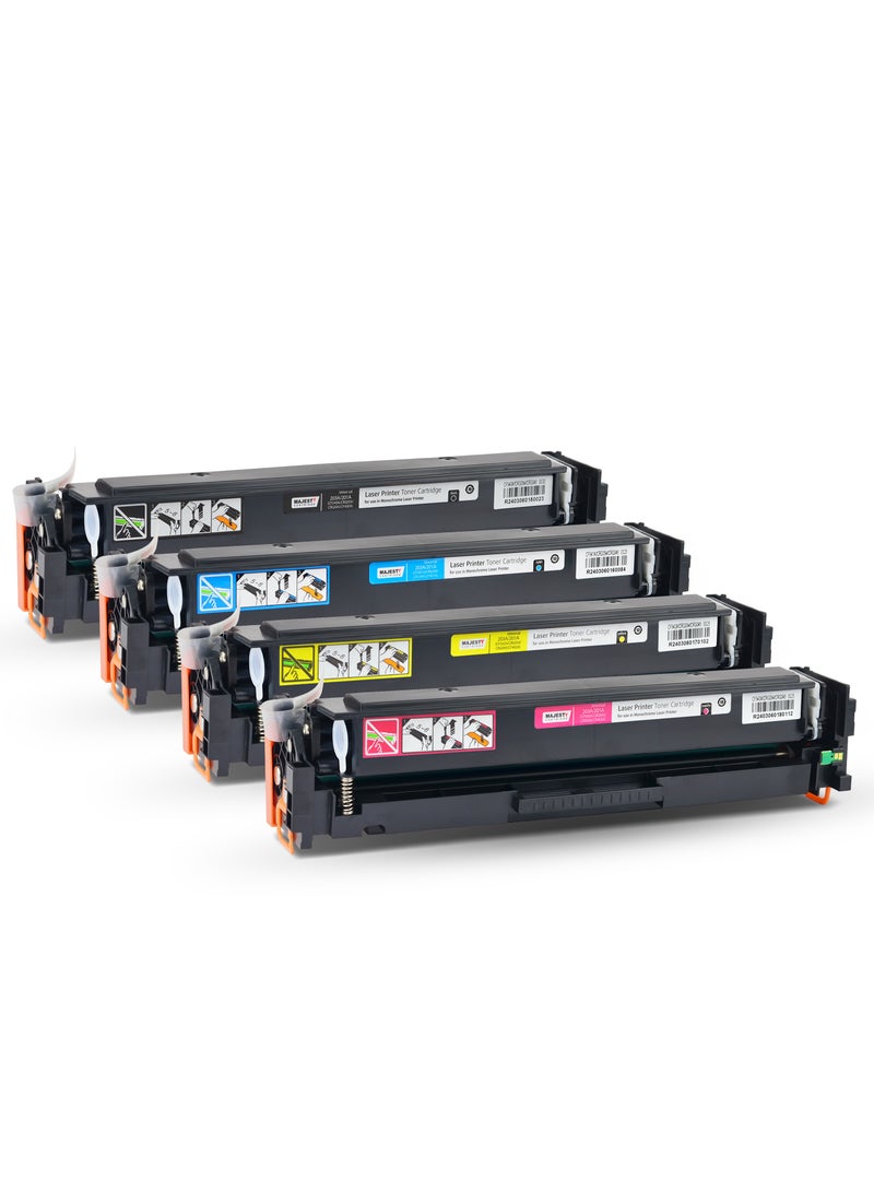 ماجيستي مجموعة خراطيش حبر 203A لطابعة CF540A CF541A CF542A CF543A متوافق مع طابعة اتش بي ليزر جيت برو ملونة M254dw M254dn M254nw MFP M281fdw MFP M280nw MFP M281cdw MFP M281fdn - Image 2