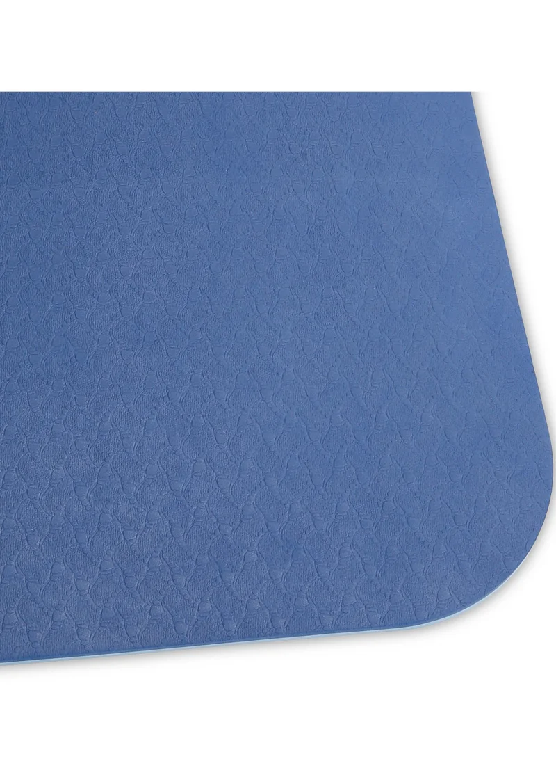 Mahmir Dark Blue + Light Blue Yoga Mat Anti-Slip Exercise Mat With Carrying Bag Fitness Mat For Pilates 183Cm*61Cm*6Mm Thickness For Woman Man Beginners (Dark Blue + Light Blue)  | Best Price UAE