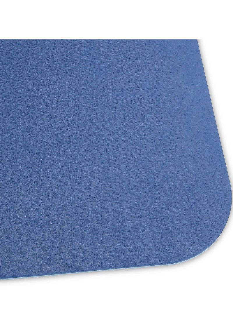 MahMir - Yoga Mat Anti-Slip Exercise Mat With Carrying Bag Fitness Mat For Pilates 183Cm*61Cm*6Mm Thickness For Woman Man Beginners (Dark Blue + Light Blue) - Image 1