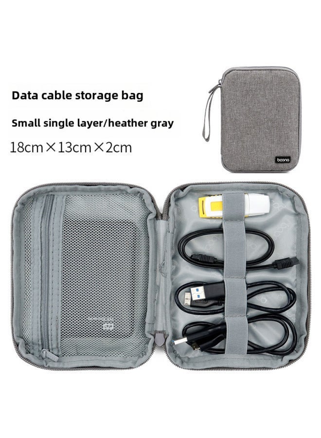Bag Data Cable Storage Headset Ipad Tablet Mobile Phone Charging Treasure Digital Portable Protective Case-Color:Small Single-Gray  - Image 1