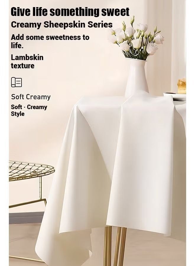 Lambskin textured tablecloth 140*200CM waterproof tablecloth wrinkle-resistant tablecloth restaurant waterproof and oil-proof table cover - Image 2