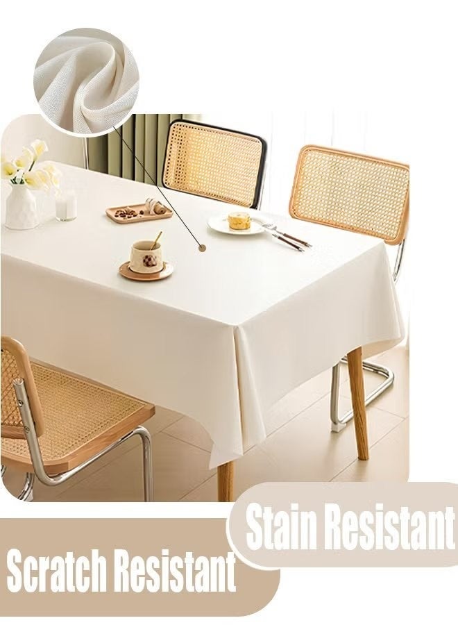 Lambskin textured tablecloth 140*200CM waterproof tablecloth wrinkle-resistant tablecloth restaurant waterproof and oil-proof table cover - Image 1