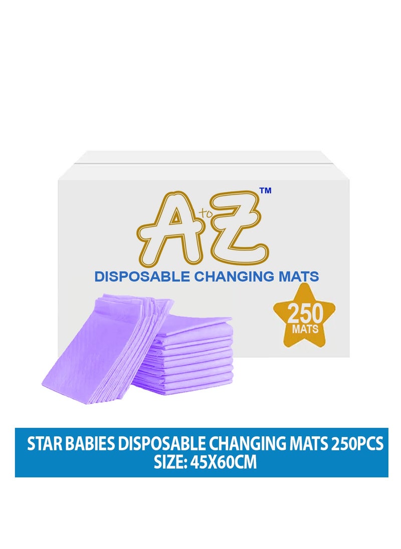 A TO Z A to Z - Disposable Changing Mat size (45cm x 60cm) Large- Premium Quality for Baby Soft Ultra Absorbent Waterproof - Pack of 250-Lavender  - Image 2