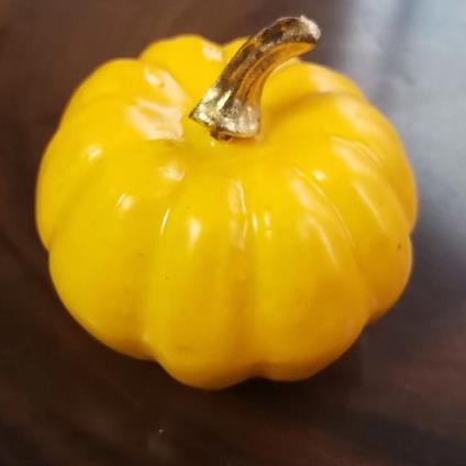 Generic Mini Pumpkin Models for Halloween Decor 23# Golden handle yellow pumpkin 