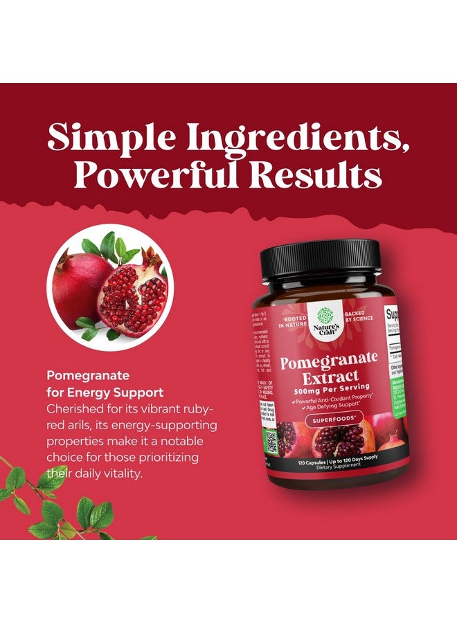 Natures Craft Advanced Antioxidant Superfood Pomegranate Supplement - Natural Pomegranate Extract Polyphenols Supplement for Heart Health and Joint Support - Reds Superfood Powder Capsules for Men and Women 120ct - Image 4