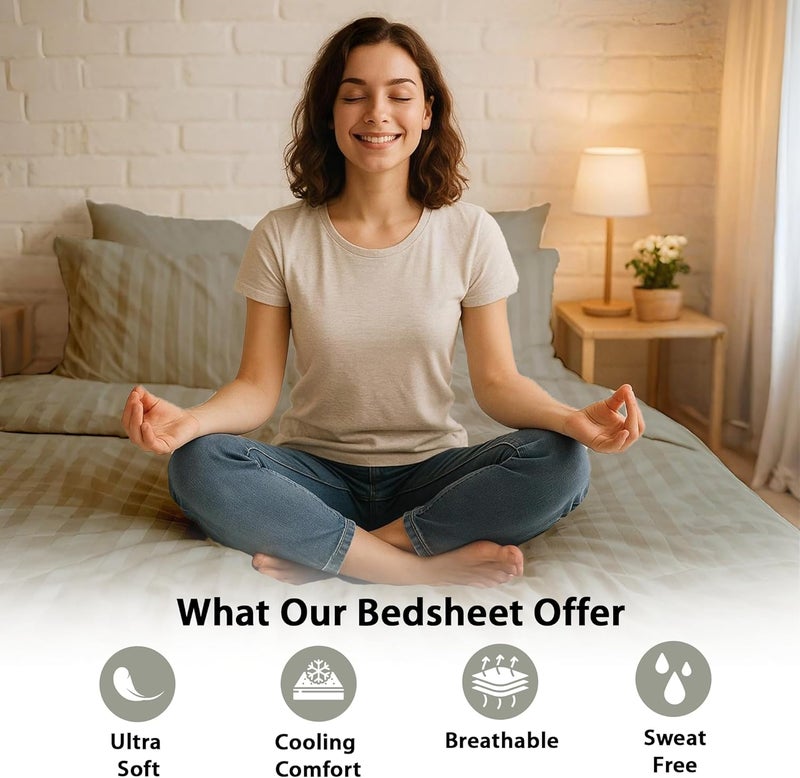 MOONCEE 6Pcs Bed Sheet King Size Set With Duvet Cover 220x240 Microfiber Bed Sheets Bedding Set Includes 1 Fitted Sheet, 1 Quilt Cover & 4 Pillows Cases (Grey, 6Pcs Duvet Cover Set- King) - Image 2