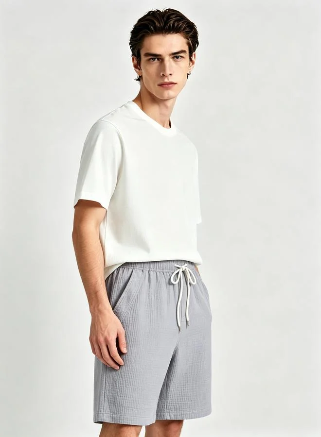 Take Two  Men Textured Casual Shorts for Men | Best Price UAE