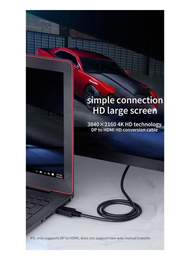 XLT DP to HDMI Cable Support maximum 1080P Resolution - 1.8m  - Image 3