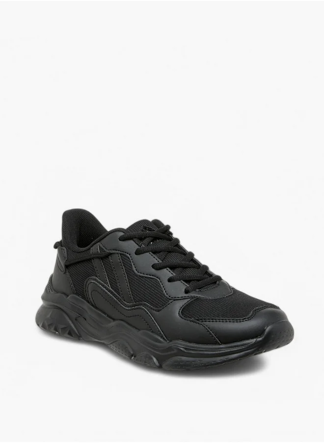 شو اكسبرس Panelled Sports Shoes with Lace-Up Closure and Pull-Tab
