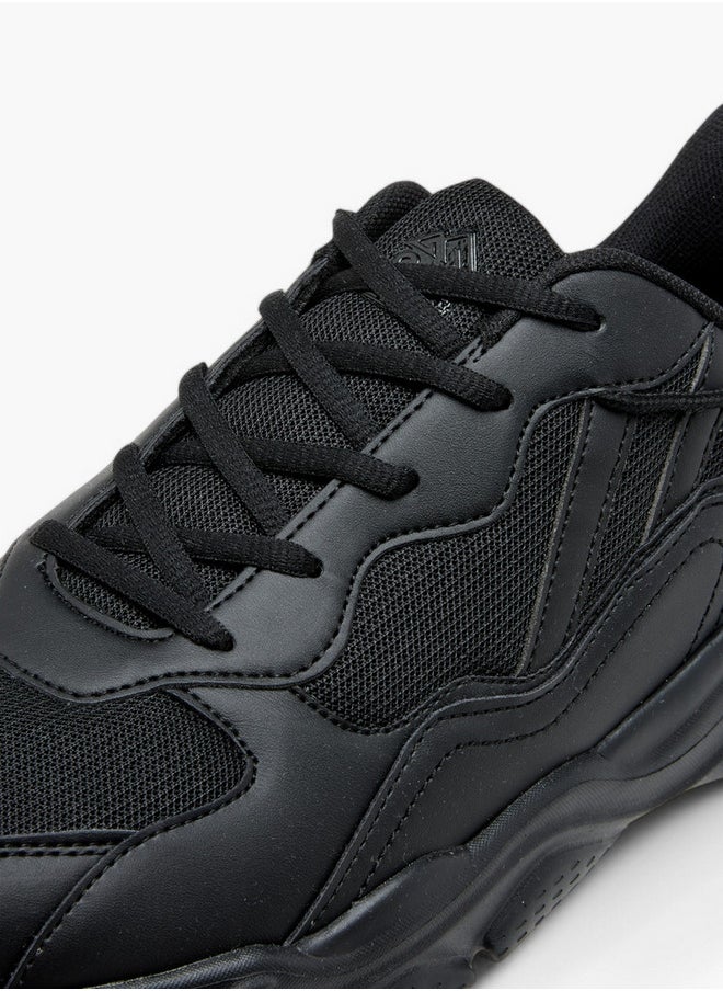 Oaklan by Shoexpress Panelled Sports Shoes with Lace-Up Closure and Pull-Tab  - Image 4