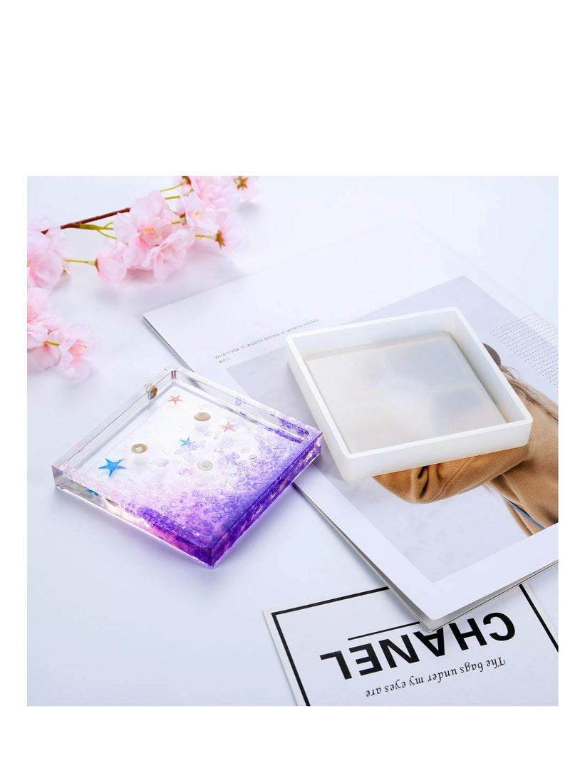 Excefore 4 Pack Wave Agate Coaster Resin Casting Mould Silicone Making Epoxy Mould Clay Coaster Epoxy Resin Mould for Home Decoration Craft DIY - Image 5