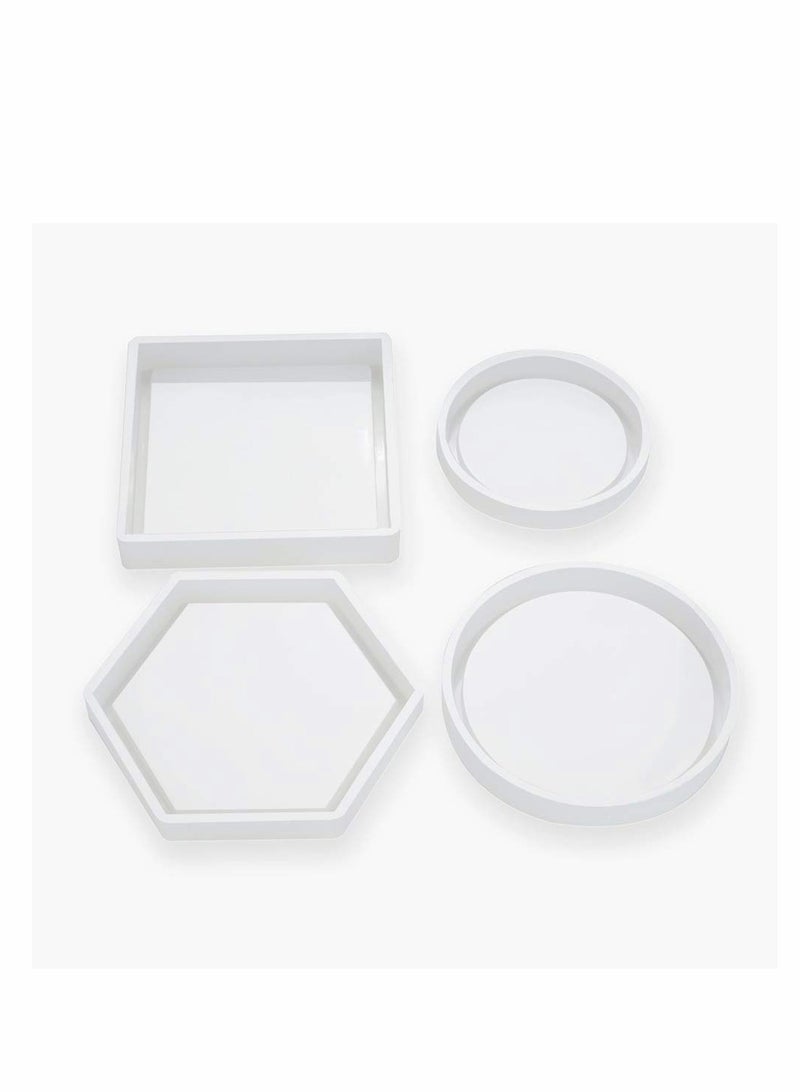 Excefore 4 Pack Wave Agate Coaster Resin Casting Mould Silicone Making Epoxy Mould Clay Coaster Epoxy Resin Mould for Home Decoration Craft DIY - Image 3