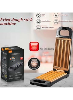 KIIUMI 850W Electric Churros Maker, Dual Plates for Homemade Churros, Donuts, Pastries | Nonstick Coating, Easy-Clean & Compact Design (220V, Black)  - Image 3