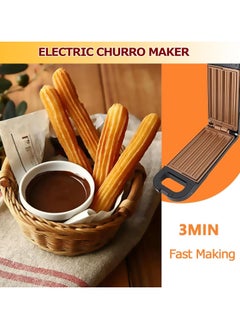 KIIUMI 850W Electric Churros Maker, Dual Plates for Homemade Churros, Donuts, Pastries | Nonstick Coating, Easy-Clean & Compact Design (220V, Black)  - Image 2