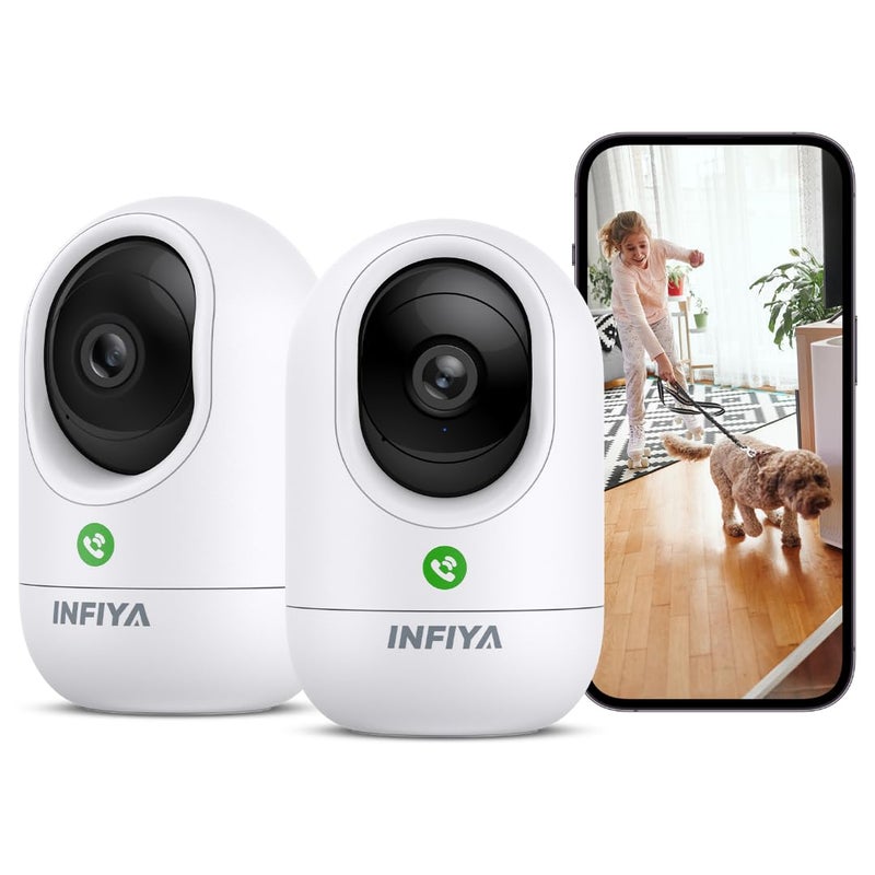 INFIYA 2K Indoor CameraOneTouch Call BabyElderly Monitor Pet Camera 360 PTZ Intelligent Tracking for Home Security Compatible with AlexaGoogle Home24GHz WiFi Only K7 2P - Image 2