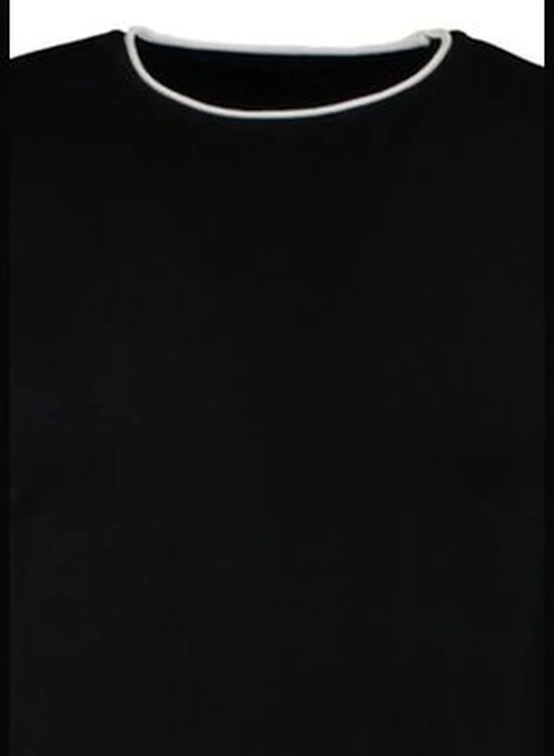 trendyol Black Men's Slim Fit Contrast Collar Pile Sweater TMNAW21KZ2499