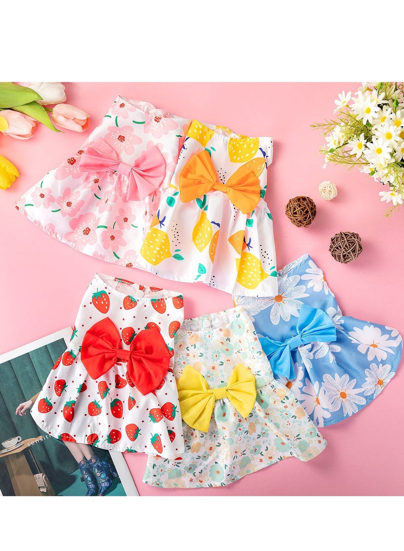 SYOSI Dog Dresses For Small Dogs Floral Skirt Princess Dress Puppy Clothes With Floral Bow Tie Summer Outfits Pet Skirt (5 Styles Small)  - Image 5