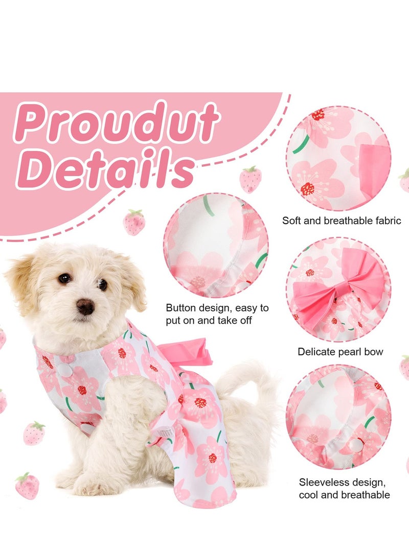 SYOSI Dog Dresses For Small Dogs Floral Skirt Princess Dress Puppy Clothes With Floral Bow Tie Summer Outfits Pet Skirt (5 Styles Small)  - Image 3