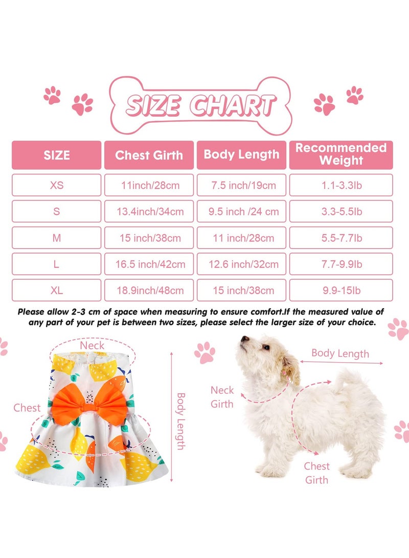 SYOSI Dog Dresses For Small Dogs Floral Skirt Princess Dress Puppy Clothes With Floral Bow Tie Summer Outfits Pet Skirt (5 Styles Small)  - Image 2