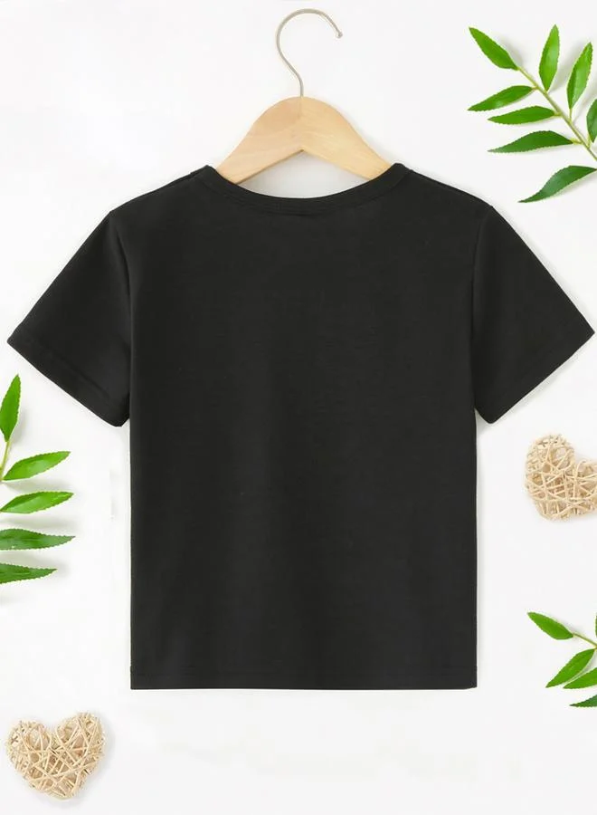 تايك تو Take Two Boys Bear Graphic Print Round Neck T-Shirt