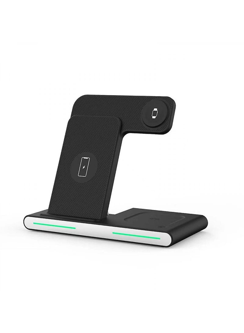 GO-DES 15W Vertical Folding Three In One Wireless Charger For Apple 14 Mobile Phone Headset Watch Charging Bracket - Image 1