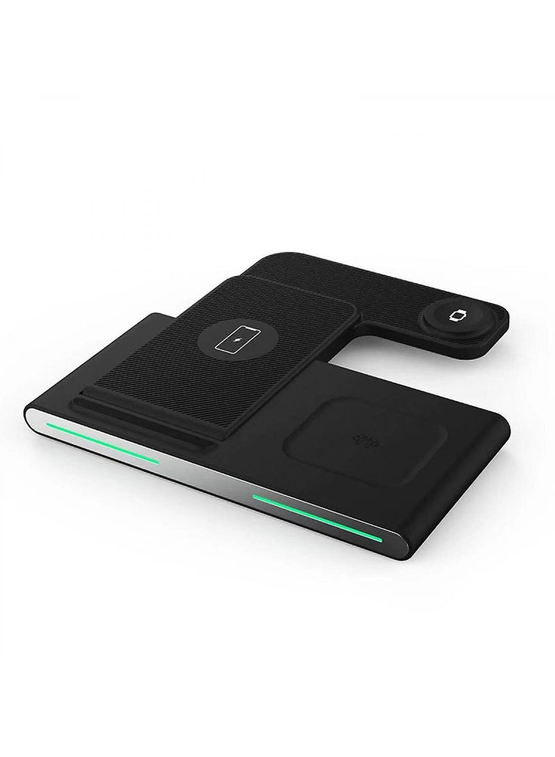 GO-DES 15W Vertical Folding Three In One Wireless Charger For Apple 14 Mobile Phone Headset Watch Charging Bracket - Image 3