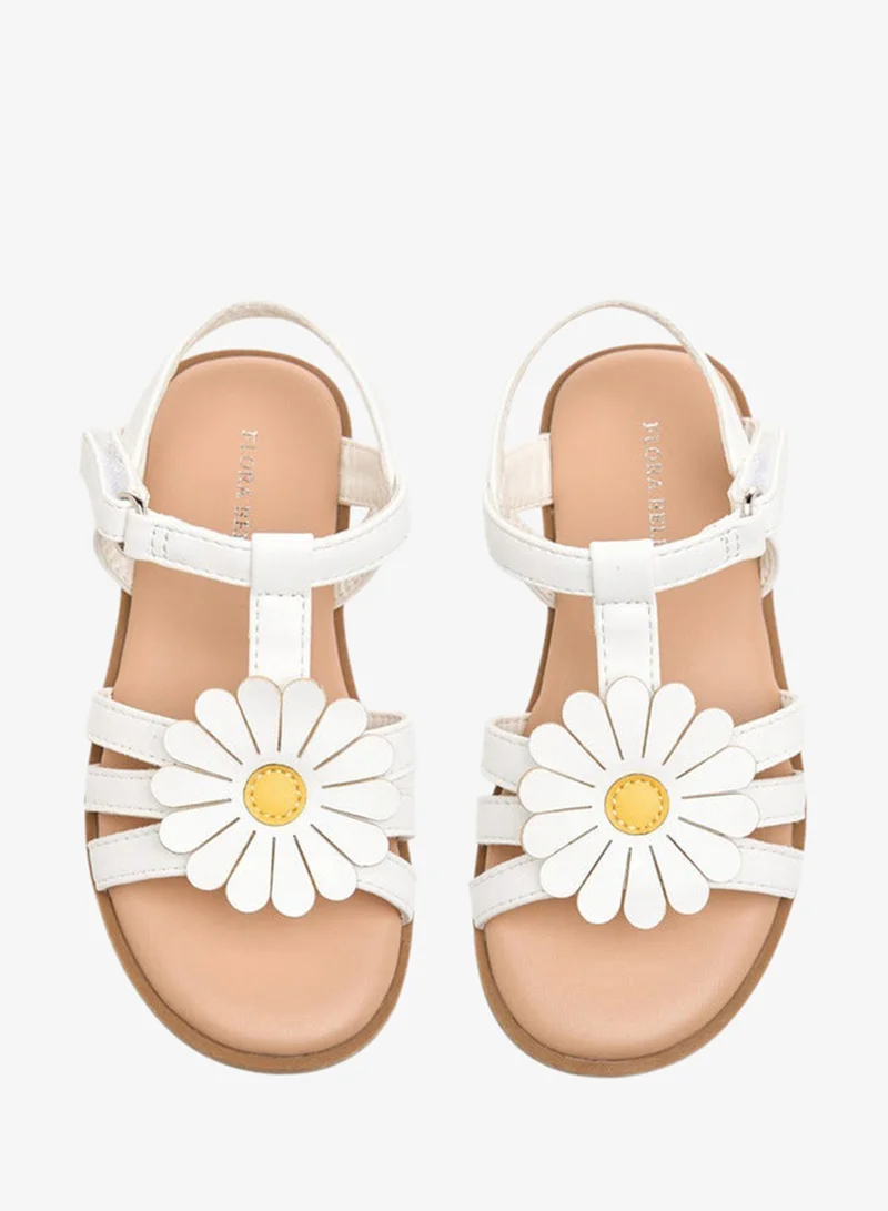 Flora Bella By Shoexpress Applique Detail Sandals with Hook and Loop Closure