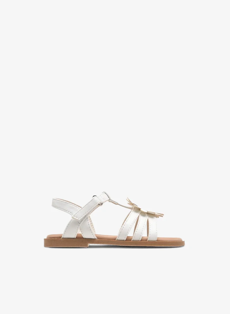 Flora Bella By Shoexpress Applique Detail Sandals with Hook and Loop Closure