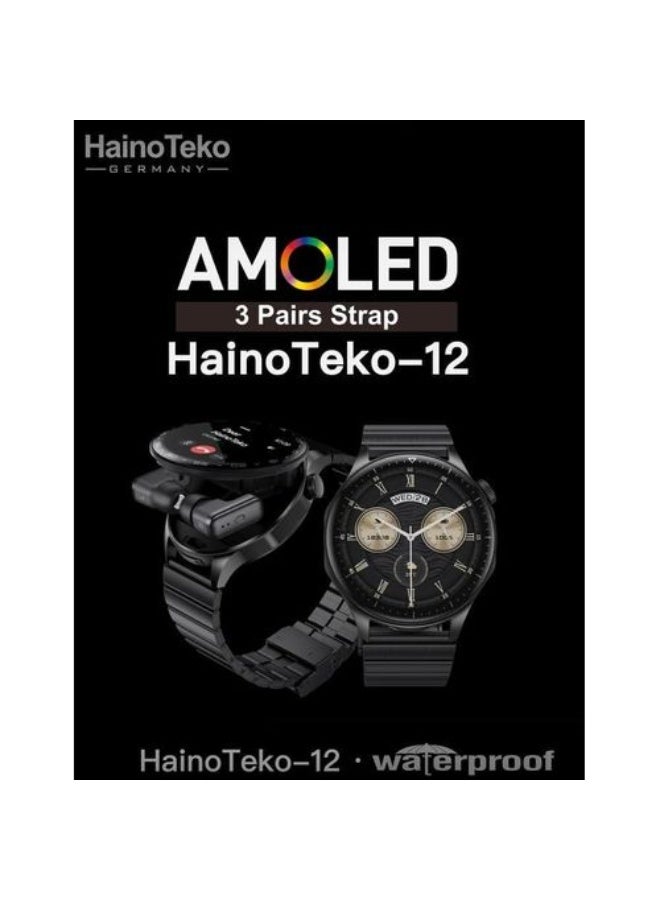 هينو تيكو ساعة هاينو تيكو الألمانية HainoTeko-12 مع سماعات أذن - ساعة ذكية فاخرة بشاشة AMOLED وسماعات أذن وميزات متعددة لتتبع الصحة. - Image 5