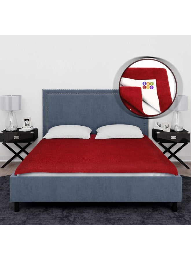 Bey Bee BeyBee Quick Dry Bed Sheet XXL 260x200 Maroon - Image 2