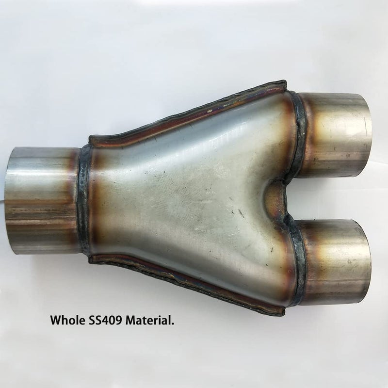 Generic RCCT 76 mm Exhaust Y Pipe 3 Inch Inlet Exhaust Pipe Universal Exhaust Y-Pipe Dual 63 mm Stainless Steel Y Piece  - Image 2