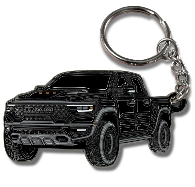 FOUR WHEEL BEAST Dodge RAM Keychain 1500 Accessories - Officially Licensed - Ram 2500 Toy Truck Key Chain 2019-2025 (Black) - Image 1