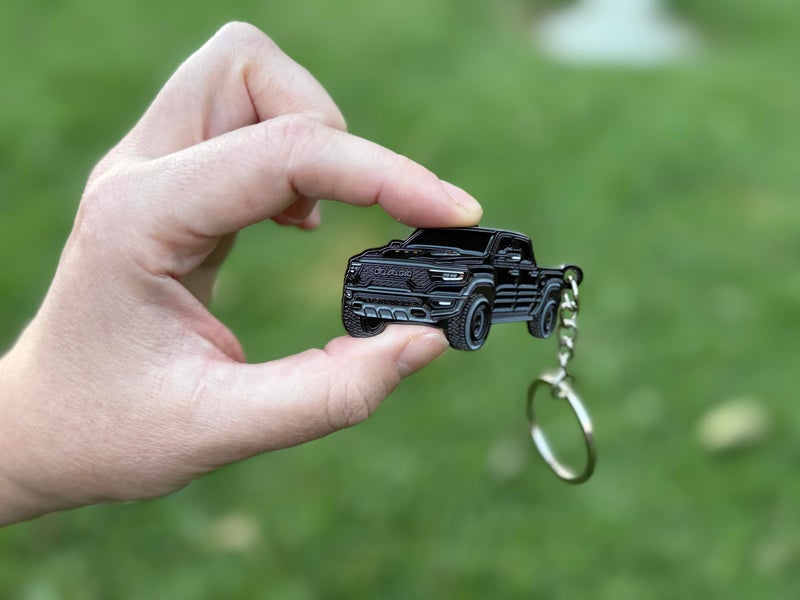 FOUR WHEEL BEAST Dodge RAM Keychain 1500 Accessories - Officially Licensed - Ram 2500 Toy Truck Key Chain 2019-2025 (Black) - Image 4