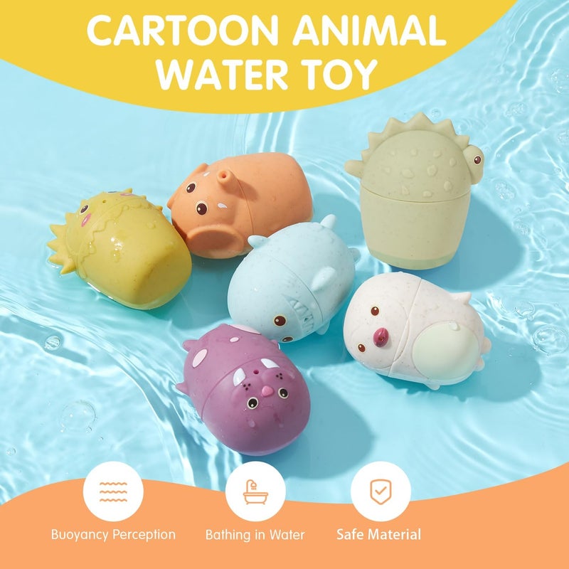 AMCHSURI Silicone Bath Toys with Floating Boats for Toddlers 1-3, 11 PCS Mold Free Bathtub Toy Infants 6-12 Months, Eco-Friendly Non Toxic Water Table Toddler Birthday Gift Preschool Boys/Girls - Image 3