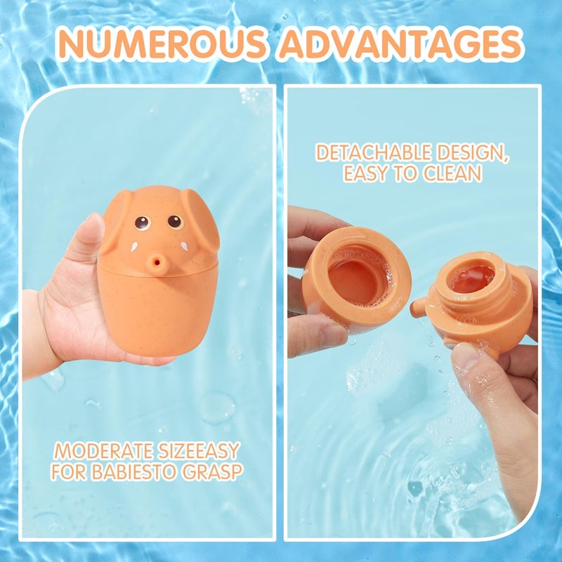 AMCHSURI Silicone Bath Toys with Floating Boats for Toddlers 1-3, 11 PCS Mold Free Bathtub Toy Infants 6-12 Months, Eco-Friendly Non Toxic Water Table Toddler Birthday Gift Preschool Boys/Girls - Image 4
