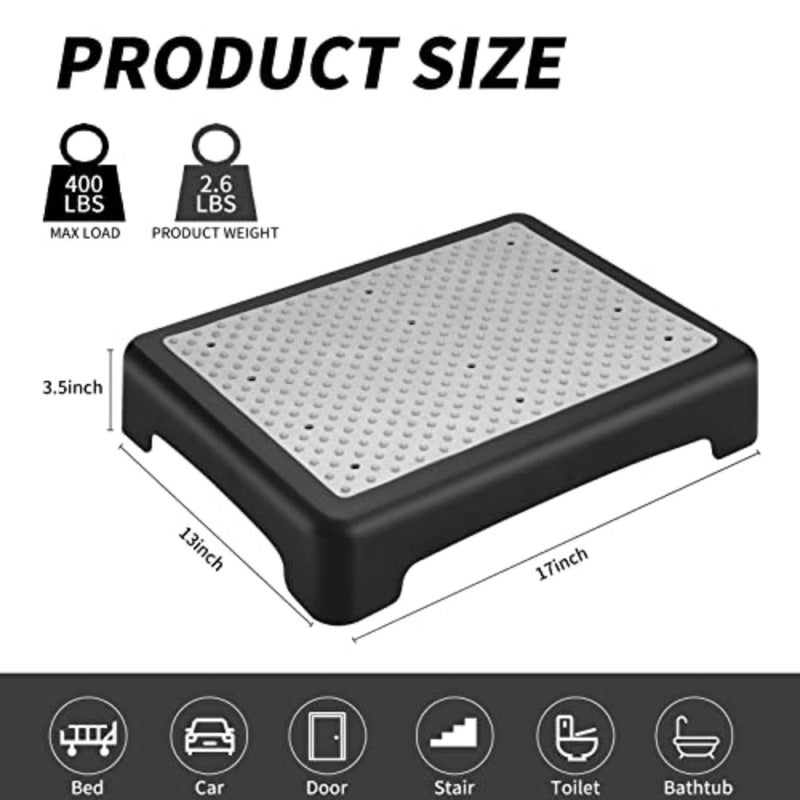 Step Stool, Indoor Outdoor Non-Slip Platform Step Stools for Adults ＆ Elderly Senior, Portable Anti-Fall Safety Step Platform, Large Size 3.5 Inch High Rise Stairs - Image 3