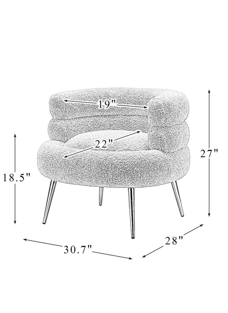 KARNAK Karnak Virbius Barrel 1 Seater Fabric Sofa – White  - Image 3