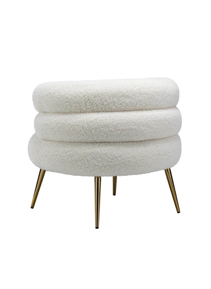 KARNAK Karnak Virbius Barrel 1 Seater Fabric Sofa – White  - Image 2