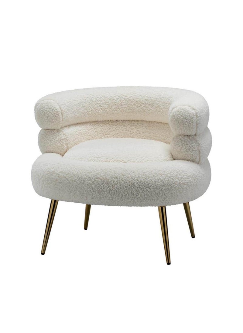 KARNAK Karnak Virbius Barrel 1 Seater Fabric Sofa – White  - Image 1