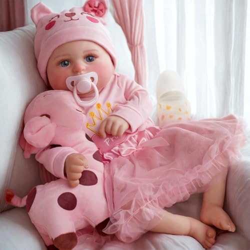 JIZHI Lifelike Reborn Baby Dolls 20Inch Cute Realistic Newborn Baby Doll Soft Cloth Body Real Life Baby Dolls Girl with Gift Box for Kids Age 3 Collection - Image 1