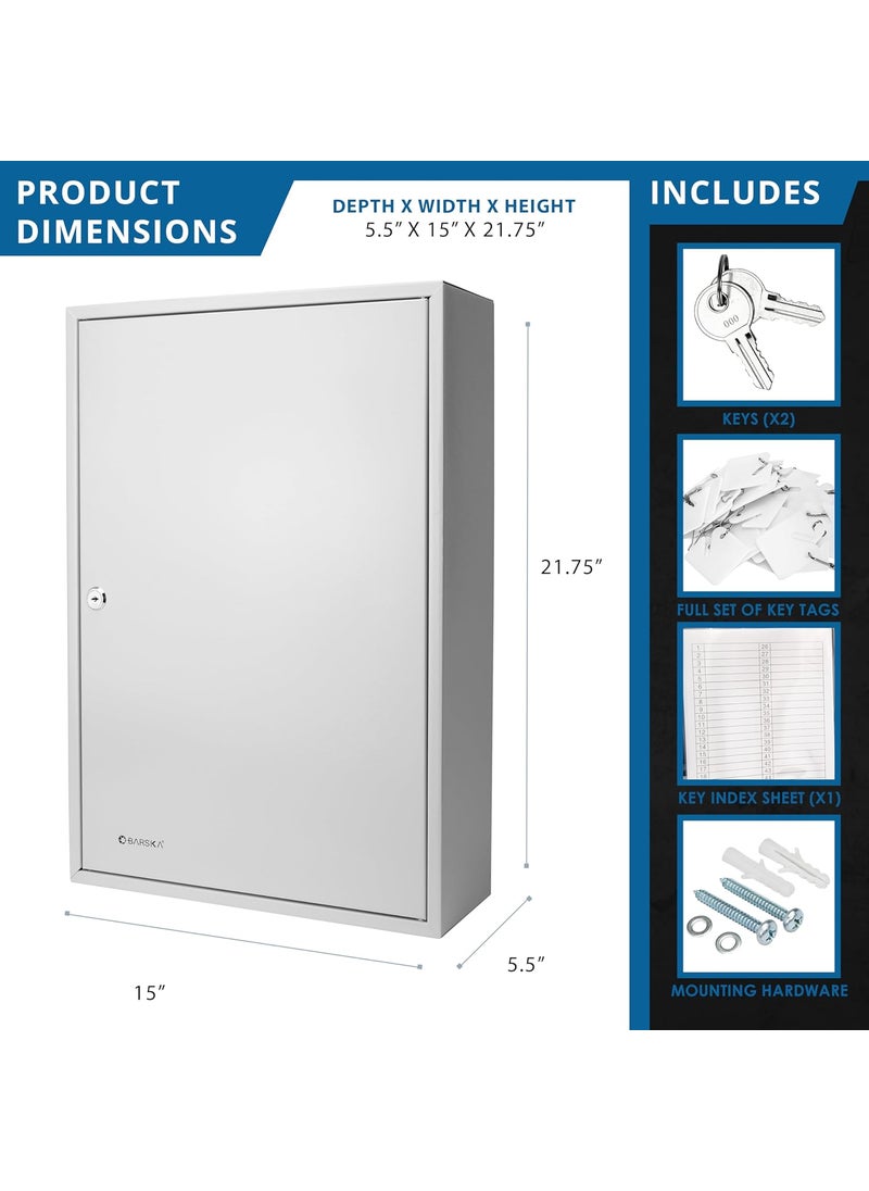 BARSKA Barska Key Lock Key Cabinet Lock Box with Numbered Hooks and Tags  240 POSITION  WHITE TAGS  - Image 3